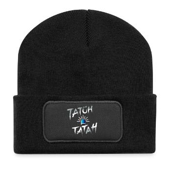 Tatüh, Tatah die Polizei ist da - Recycelte Patch Beanie - Schwarz - Vorne