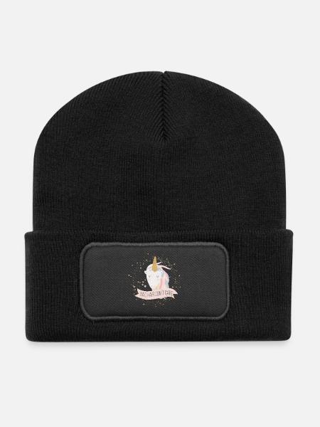 (bad_hair_dont_care) - Recycelte Patch Beanie - Schwarz