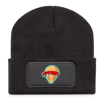 "Loco" - Recycelte Patch Beanie - Dunkelgrau - Vorne