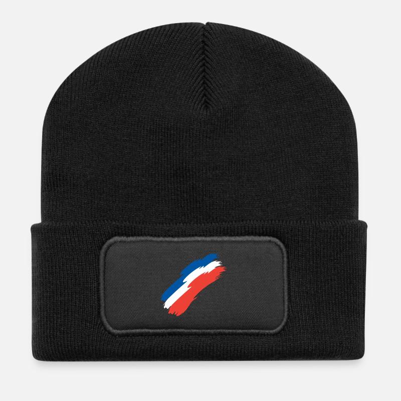 France flag colors flag - Recycled Patch Beanie - black