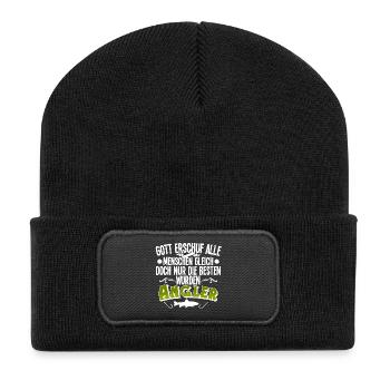 Angler Angeln - Recycelte Patch Beanie - Schwarz - Vorne