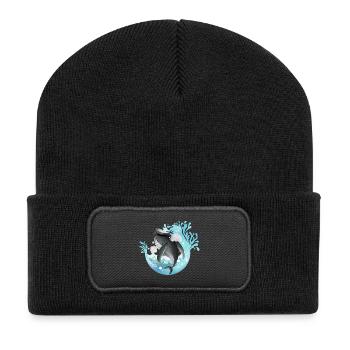 Tauch Dive Humpbacks - Buckelwale - Recycelte Patch Beanie - Schwarz - Vorne