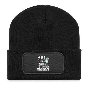 Infirmière Nurse maman maman maman mère - Beanie recyclé à patch - noir - Devant