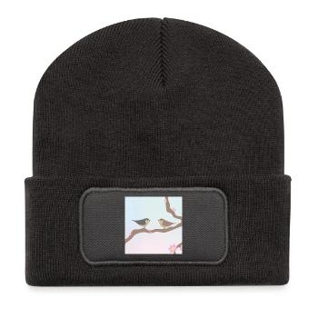 Oiseaux de printemps - Beanie recyclé à patch - charbon - Devant