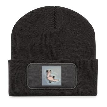 Lisa Otter - Beanie recyclé à patch - charbon - Devant