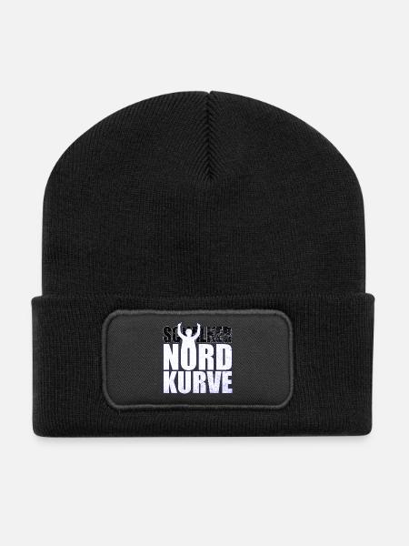 Schalker Nordkurve Schriftzug Geschenkidee - Recycelte Patch Beanie - Schwarz