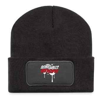 bomb walls not people graffiti - Recycelte Patch Beanie - Dunkelgrau - Vorne