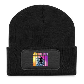 Apres ski - Beanie recyclé à patch - noir - Devant
