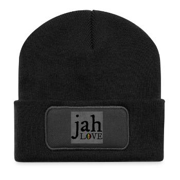 Jah Love Graffiti Design - Beanie recyclé à patch - noir - Devant