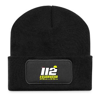 Freiwillige Feuerwehr , 24 Stunden vor Ort (25) - Recycelte Patch Beanie - Schwarz - Vorne