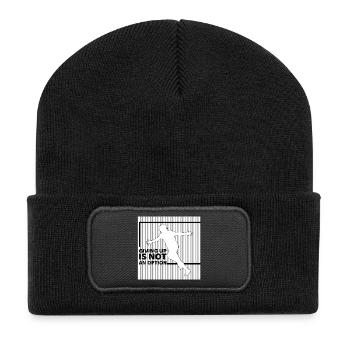 giving up is not an option - Recycled Patch Beanie - black - Front