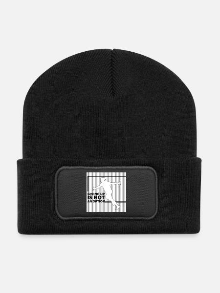 giving up is not an option - Recycled Patch Beanie - black