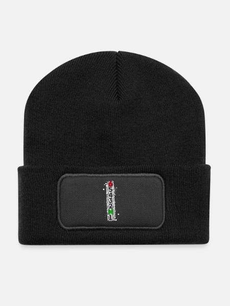 Gangschaltung Motorrad Motorräder Biker Maschine - Recycelte Patch Beanie - Schwarz