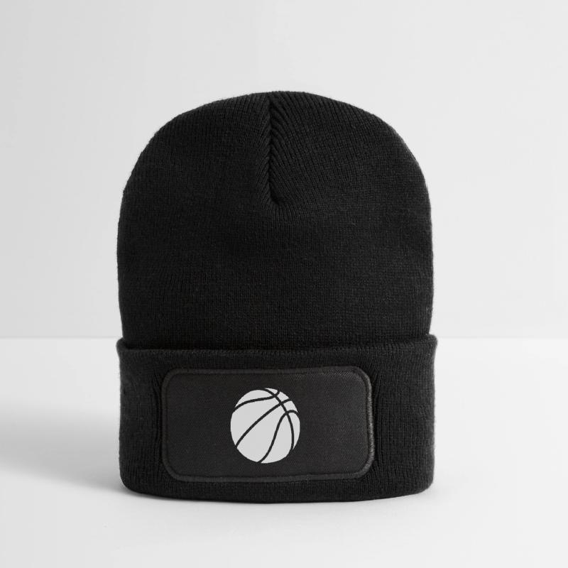 Basketball Logo weiß Recycelte Patch Beanie