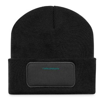 Ich hasse jeden - Recycelte Patch Beanie - Schwarz - Vorne