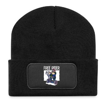 Motorbikes motorcycle freedom independence funny - Recycled Patch Beanie - black - Front