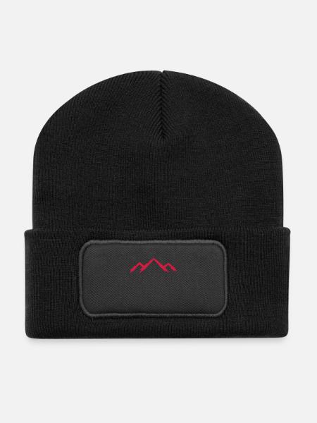 Berg Bergsteigen Sport Berglauf - Recycelte Patch Beanie - Schwarz