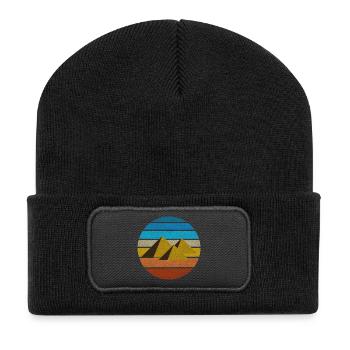 Egypt retro pyramids vintage gift idea Cairo - Recycled Patch Beanie - black - Front