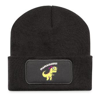 Mutter Supermama Beste Mutter Dinosaurier Lustig - Recycelte Patch Beanie - Dunkelgrau - Vorne