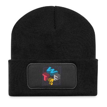 What THE FUCK WTF - Recycled Patch Beanie - black - Front