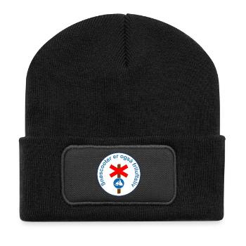 La motoneige, c'est aussi la vie en plein air - Beanie recyclé à patch - noir - Devant