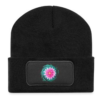 Leuchtender Lotus - Sonja Ariel von Staden - Recycelte Patch Beanie - Schwarz - Vorne
