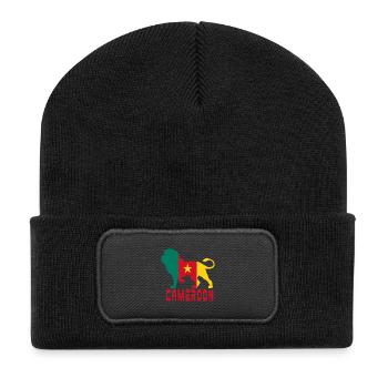 Kamerun Löwe - Recycelte Patch Beanie - Schwarz - Vorne