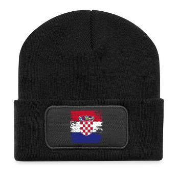 Drapeau Croate Authentique Écusson - Beanie recyclé à patch - noir - Devant