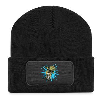 Motocross en alligator - Beanie recyclé à patch - noir - Devant