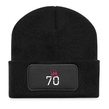 70th birthday 70 crown grandma grandpa gift - Recycled Patch Beanie - black - Front