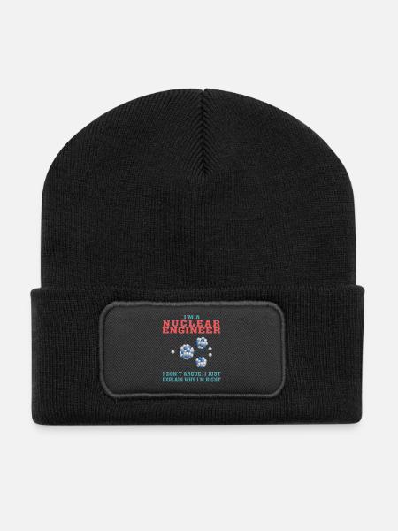 Bestes Nuklearingenieur-T-Shirt, lustiges Zitat - Recycelte Patch Beanie - Schwarz