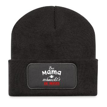 C'est meilleur avec maman | Pour le meilleur - Beanie recyclé à patch - charbon - Devant
