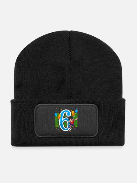 6 Jahre Geburtstag Dabbing Kinder - Recycelte Patch Beanie - Schwarz
