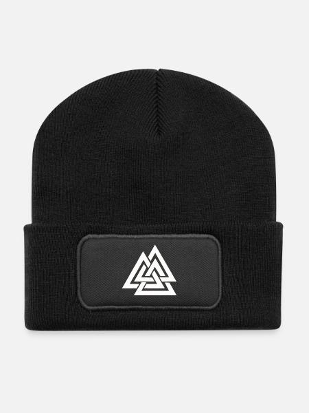 Valknut Viking - Beanie recyclé à patch - noir