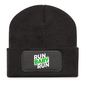Running Jogging Race Training Endurance Saying Fun - Recycled Patch Beanie - dark grey - Front