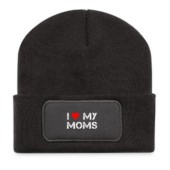 I love my moms - Recycelte Patch Beanie - Dunkelgrau - Vorne