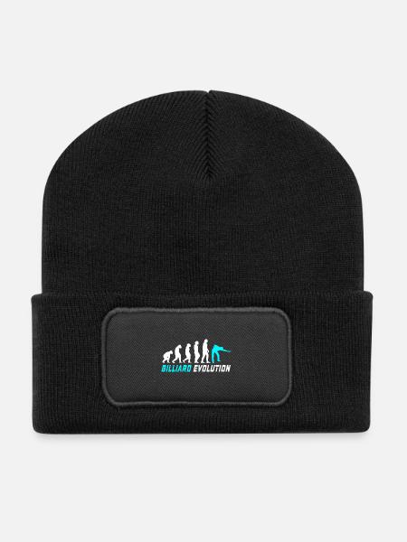 Billard Evolution Design / Geschenkidee - Recycelte Patch Beanie - Schwarz