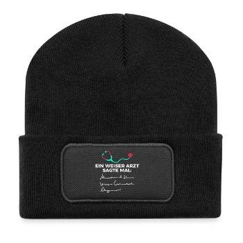 Doctor doctor funny saying specialist doctor assistant doctor - Recycled Patch Beanie - black - Front