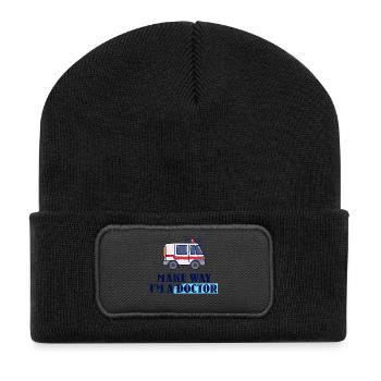 Ambulance Hospital Emergency Doctor Doctor Doctor Specialist - Recycled Patch Beanie - black - Front