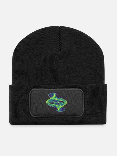Watercolor art graphic painting picture chaos 6552vir - Recycled Patch Beanie - black