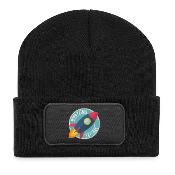 Fusée Moon Patrol Rocket - Beanie recyclé à patch - noir - Devant