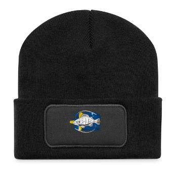 Schweden Angeln Barsch - Recycelte Patch Beanie - Schwarz - Vorne
