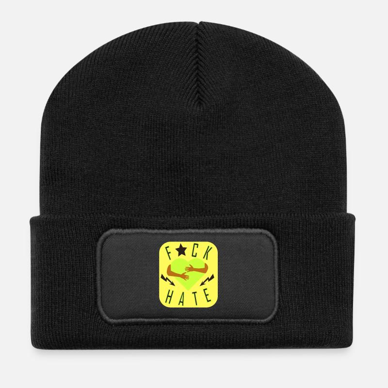 Gegen Hass - Recycelte Patch Beanie - Schwarz