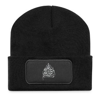 Bismillah - argent - Beanie recyclé à patch - noir - Devant