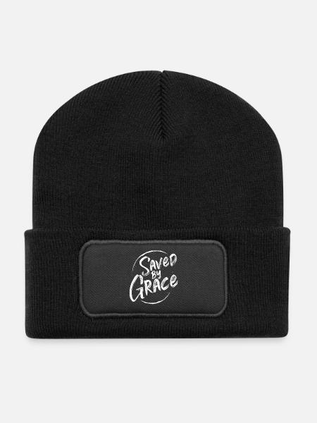 Saved by Grace - Recycelte Patch Beanie - Schwarz