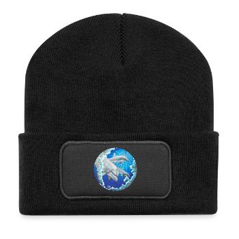 Curious dolphins - Sonja Ariel von Staden - Recycled Patch Beanie - black - Front