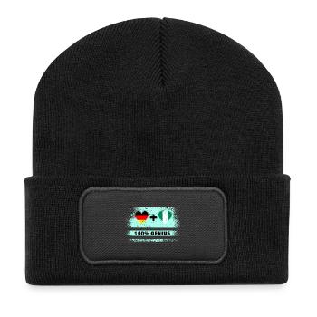Germany and Nigeria 100% Ingenious / Gift - Recycled Patch Beanie - black - Front