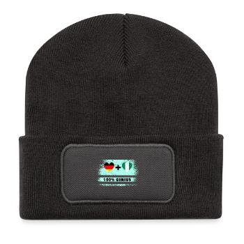 Allemagne et Nigeria 100 % Genial / Cadeau - Beanie recyclé à patch - charbon - Devant