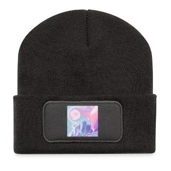 mouse pad colorful texture design - Recycled Patch Beanie - dark grey - Front
