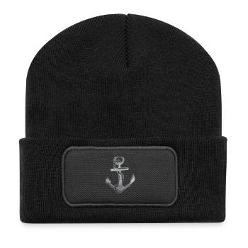Anker - Recycelte Patch Beanie - Schwarz - Vorne